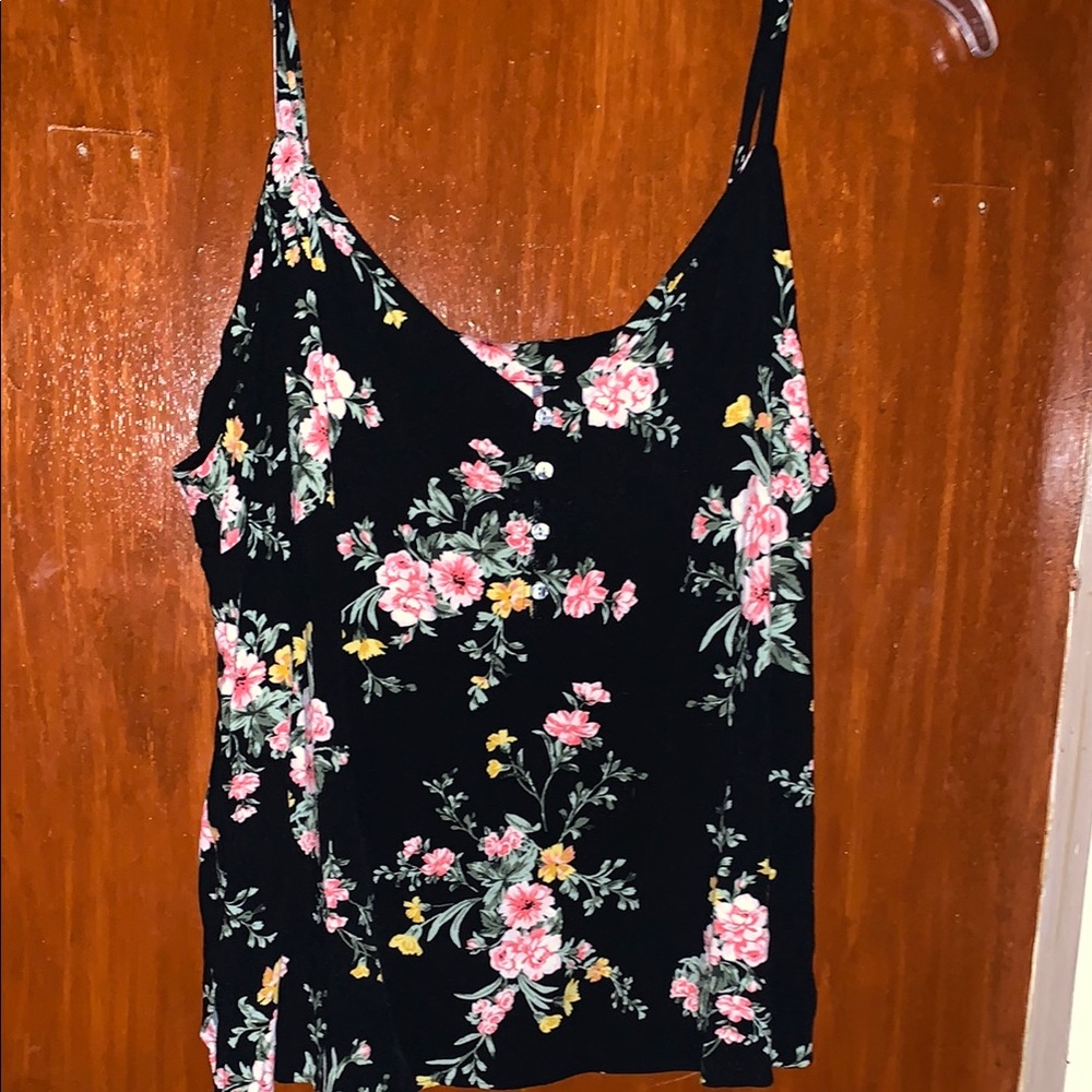 Old Navy Floral Black Camisole Top